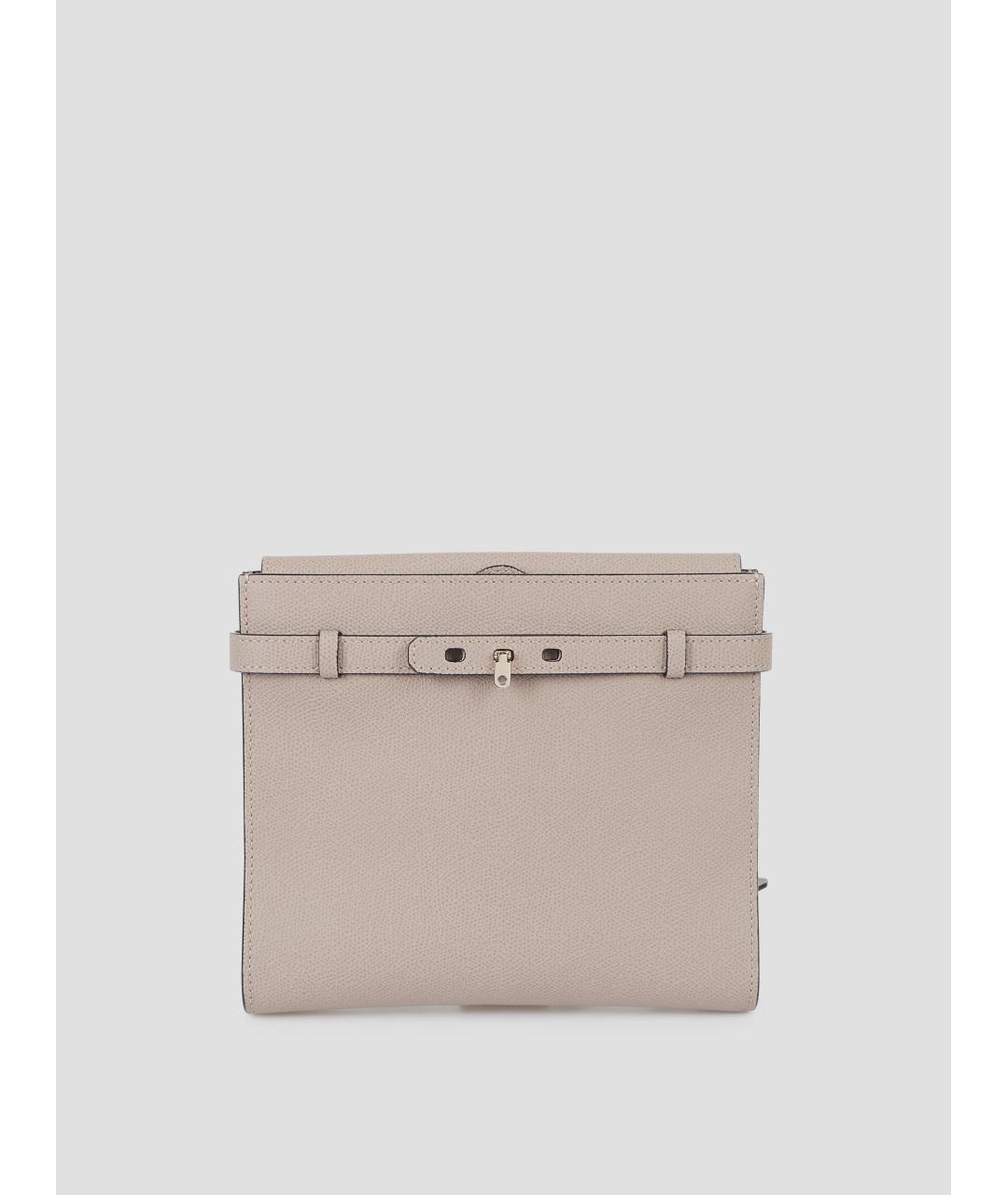 VALEXTRA Бежевая кожаная сумка через плечо, фото 4