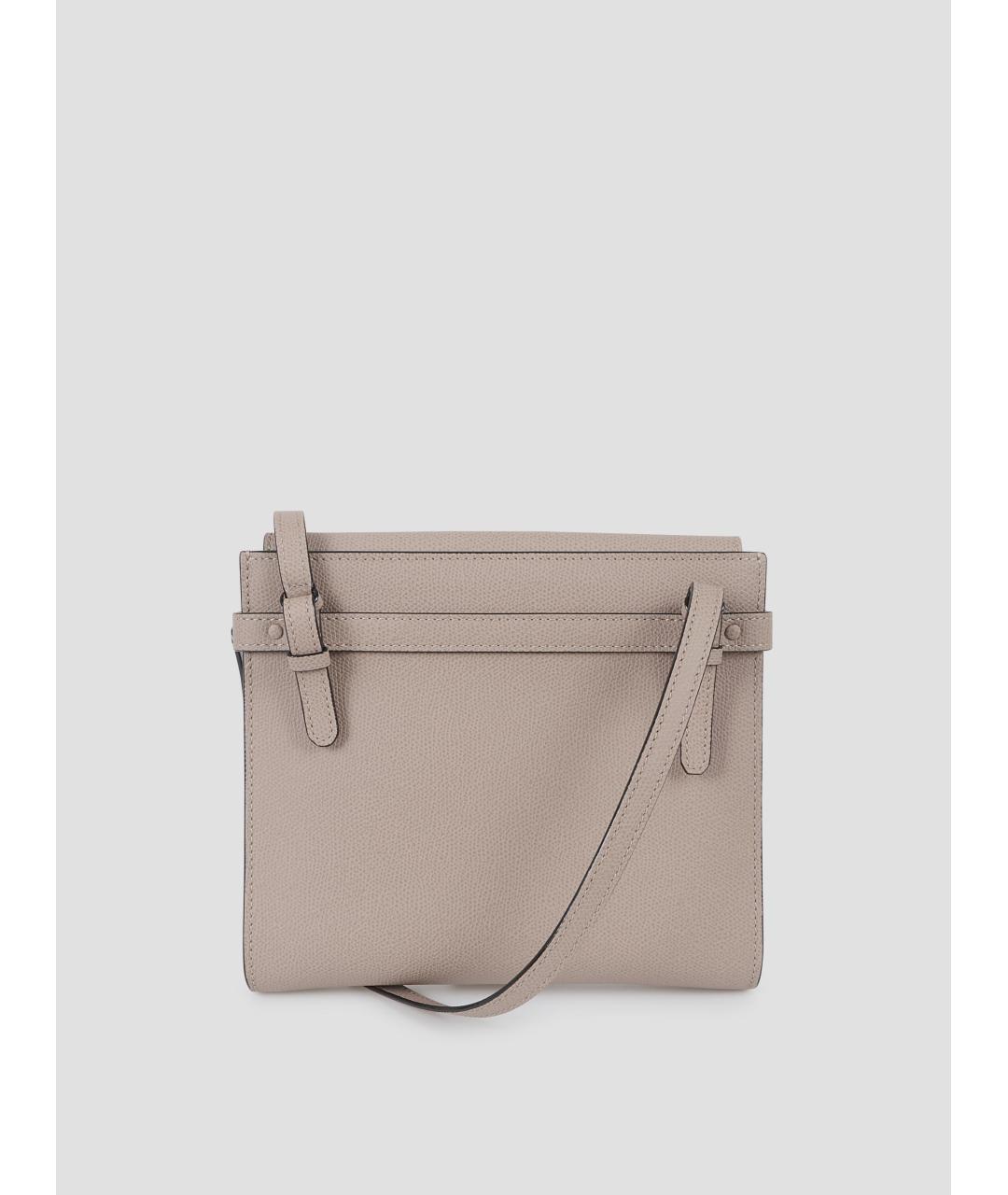 VALEXTRA Бежевая кожаная сумка через плечо, фото 3