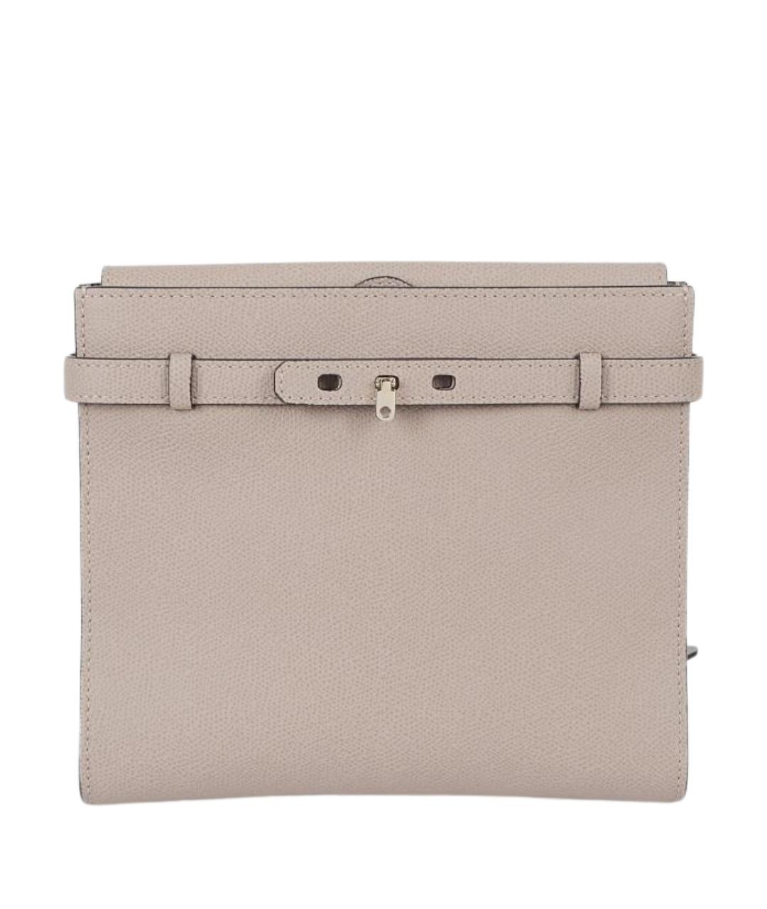 VALEXTRA Бежевая кожаная сумка через плечо, фото 1