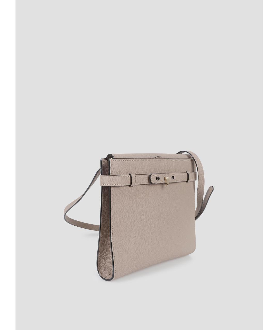 VALEXTRA Бежевая кожаная сумка через плечо, фото 2