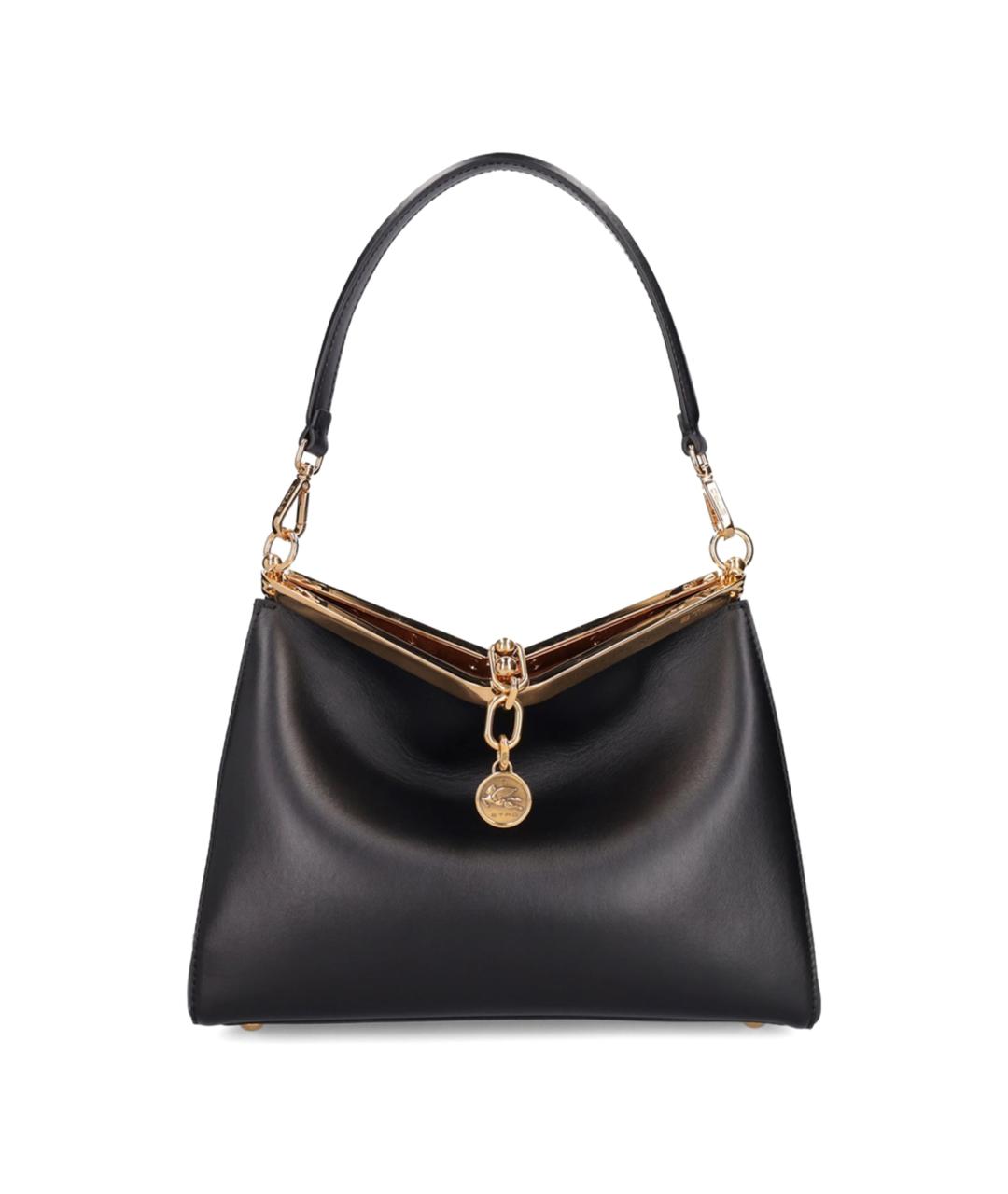 ETRO Черная кожаная сумка через плечо, фото 1