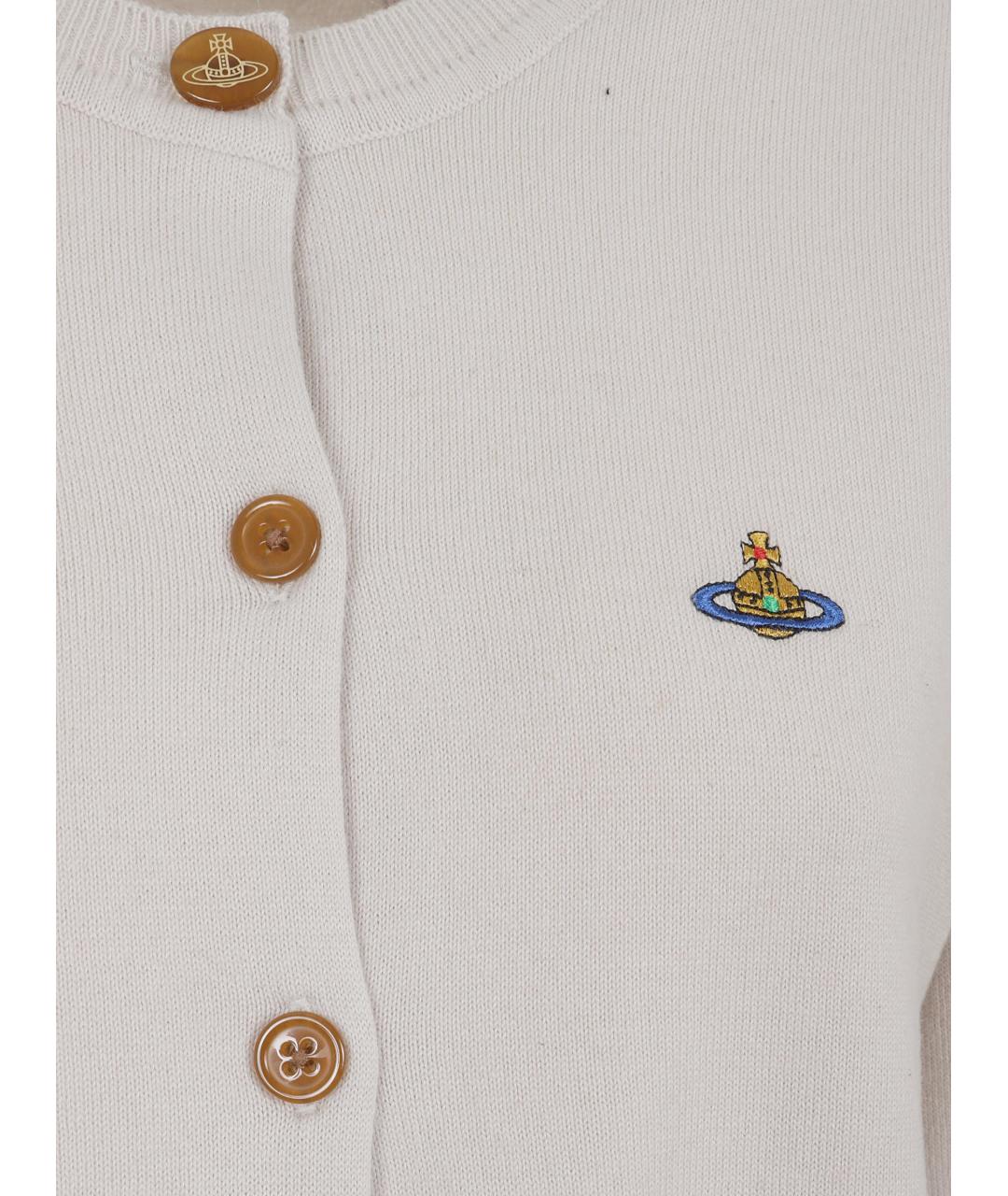 VIVIENNE WESTWOOD Белый хлопковый кардиган, фото 3