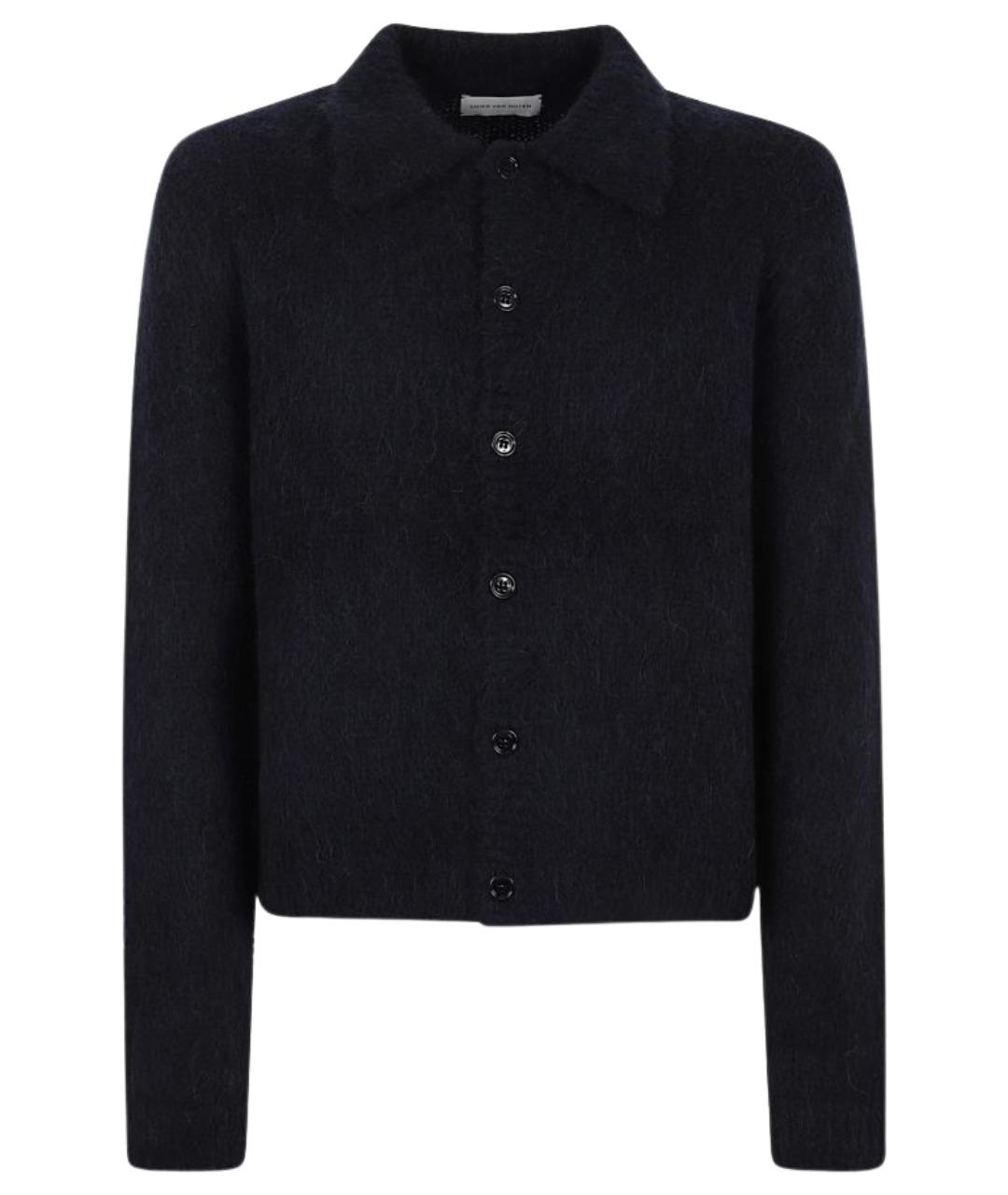 DRIES VAN NOTEN Темно-синий шерстяной кардиган, фото 1