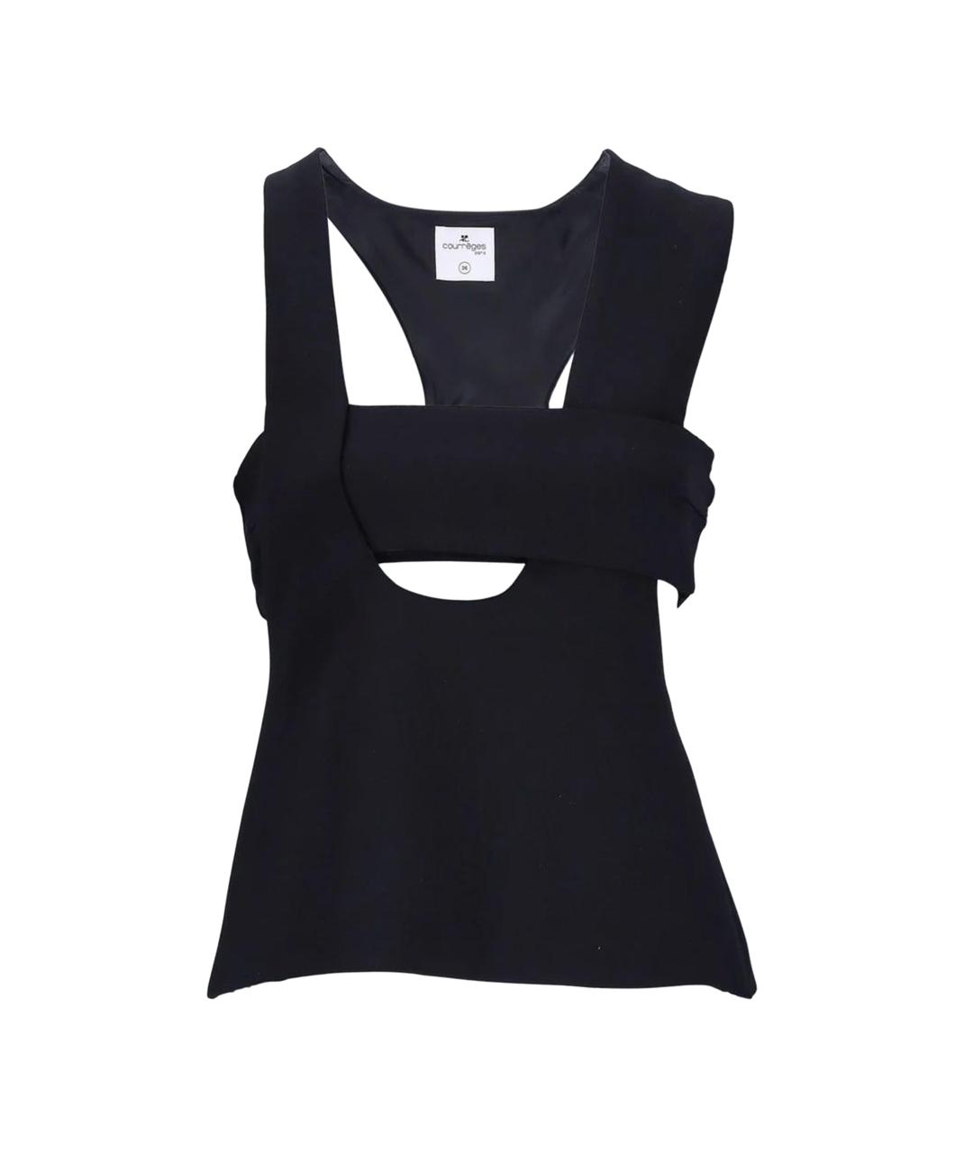 COURREGES Черная полиэстеровая майка, фото 1
