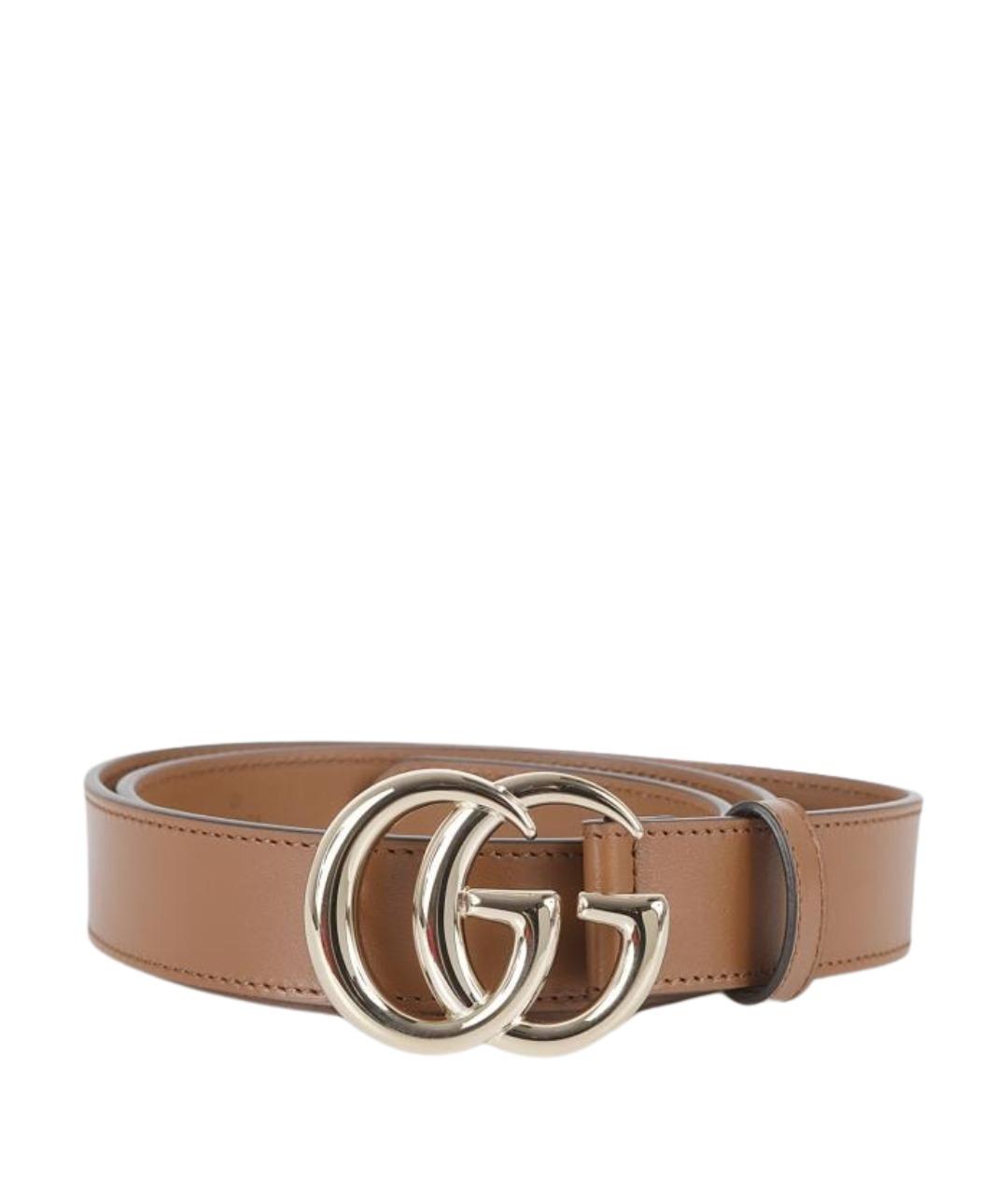 GUCCI Бежевый кожаный ремень, фото 1