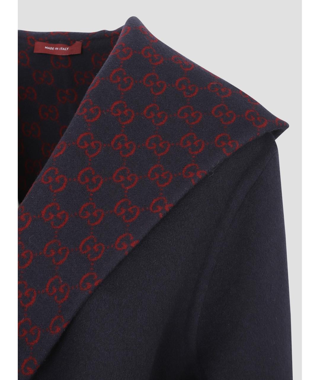 GUCCI Темно-синее шерстяное пальто, фото 3