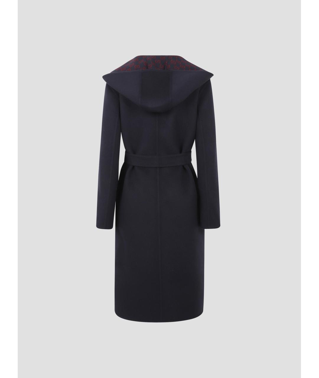 GUCCI Темно-синее шерстяное пальто, фото 2