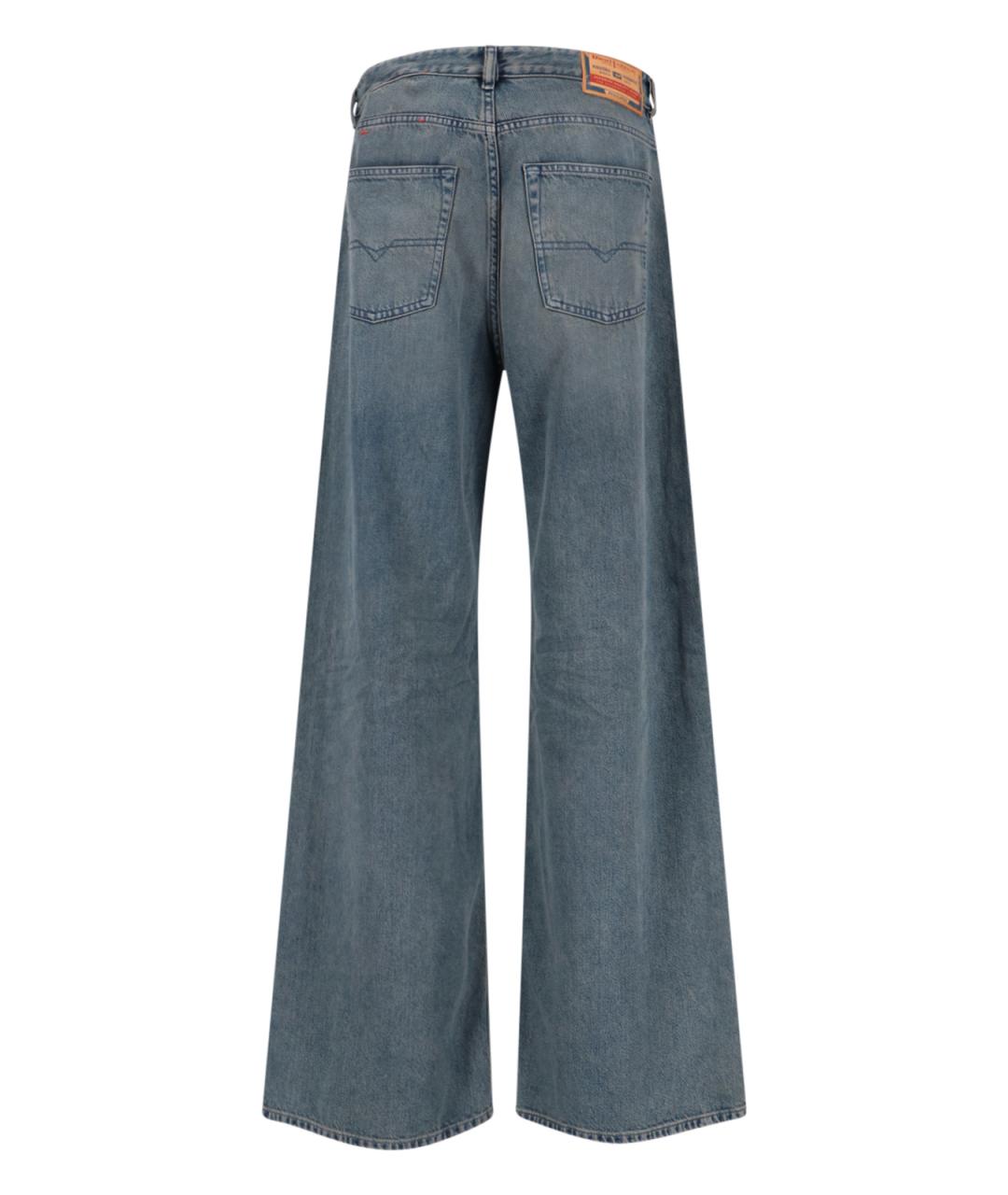 DIESEL Голубые хлопковые прямые джинсы, фото 2