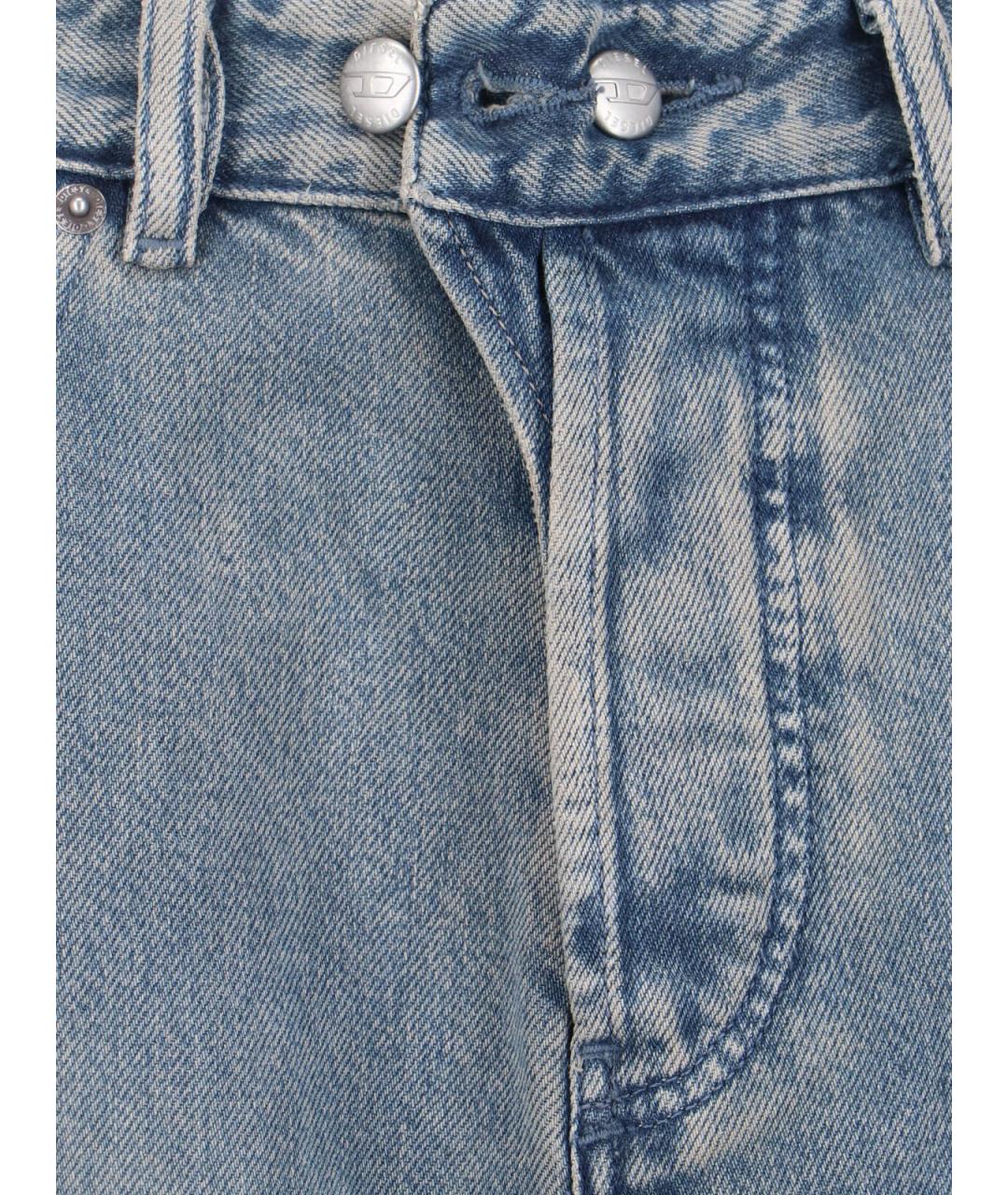 DIESEL Голубые хлопковые прямые джинсы, фото 5
