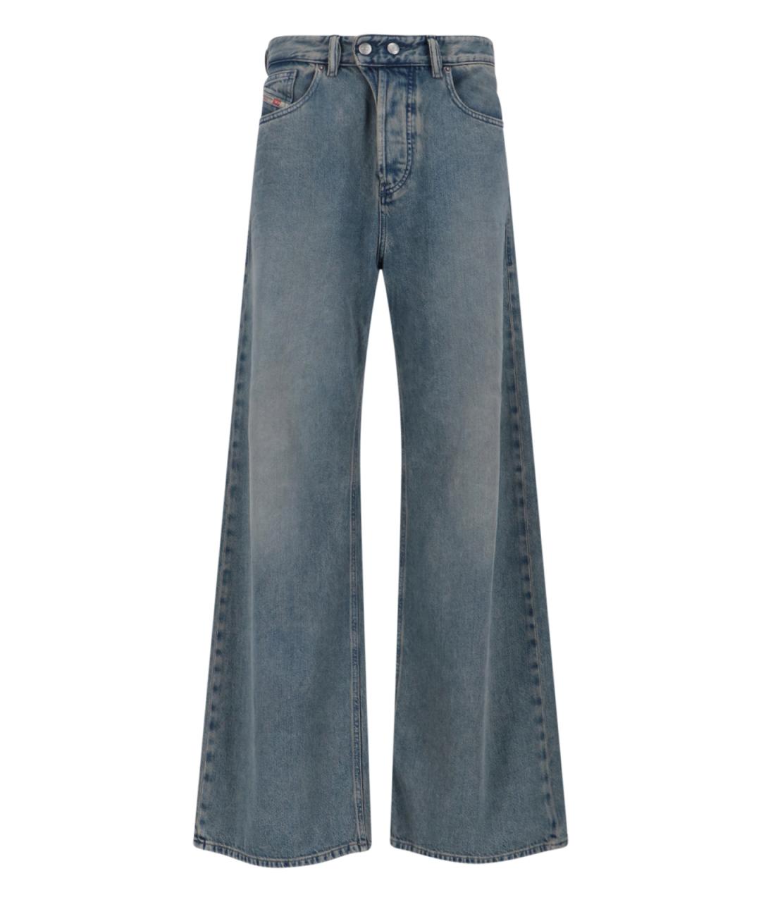 DIESEL Голубые хлопковые прямые джинсы, фото 1