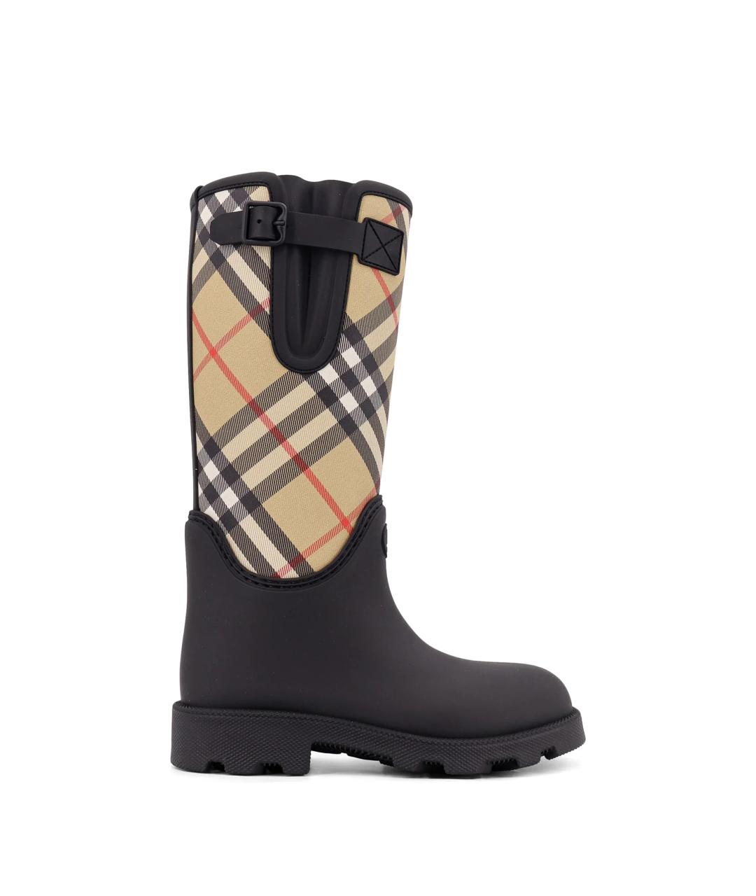 BURBERRY Черные резиновые сапоги, фото 1