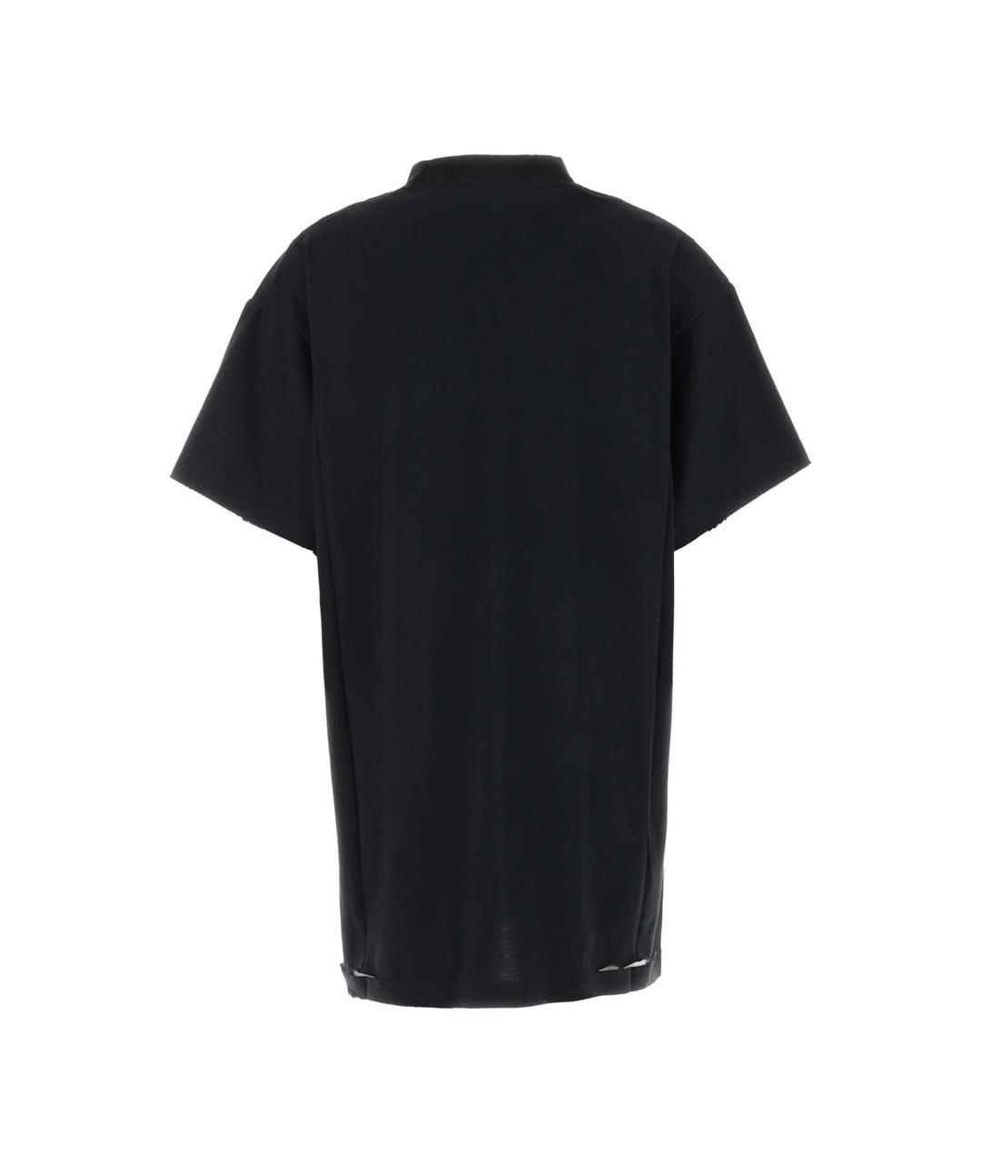 BALENCIAGA Черная хлопковая футболка, фото 2