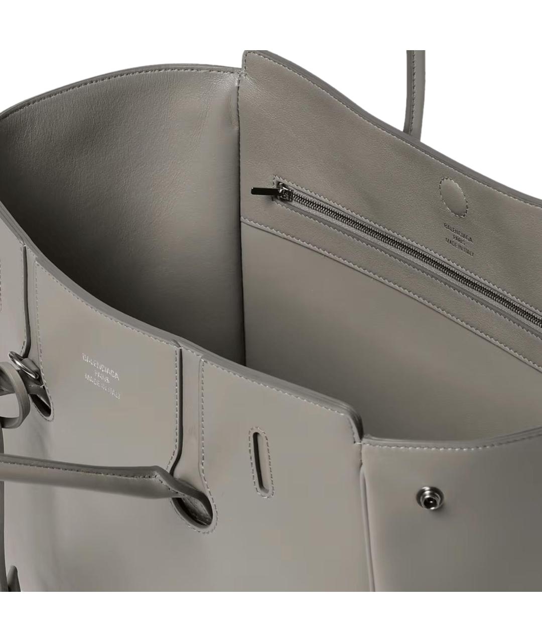 BALENCIAGA Серая кожаная сумка тоут, фото 2