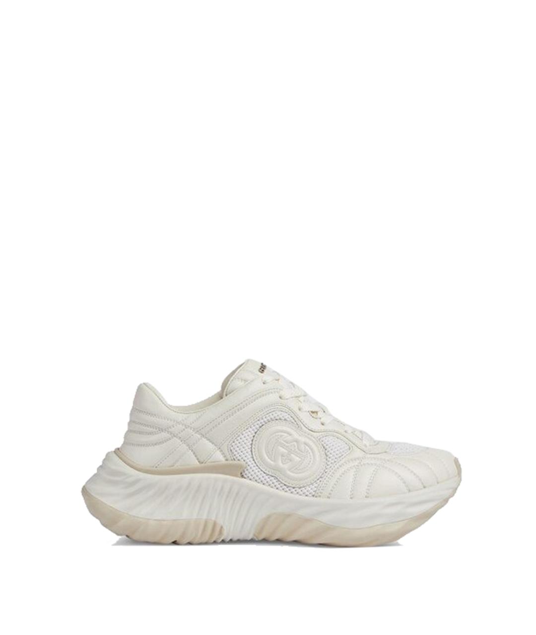 GUCCI Белые кожаные кроссовки, фото 1