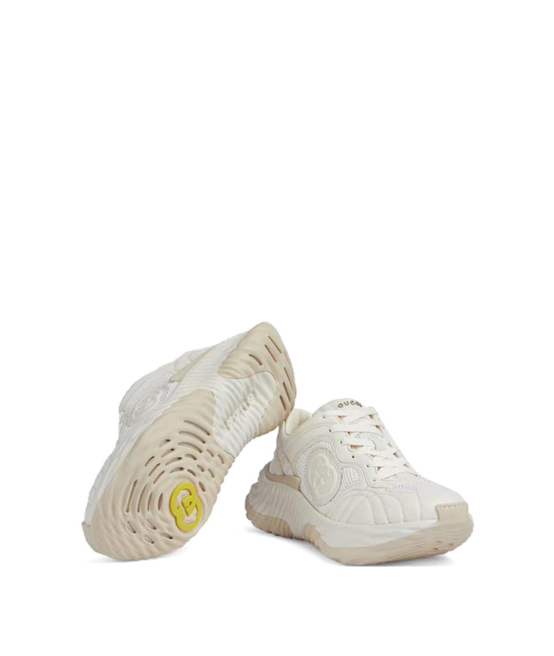 GUCCI Белые кожаные кроссовки, фото 2