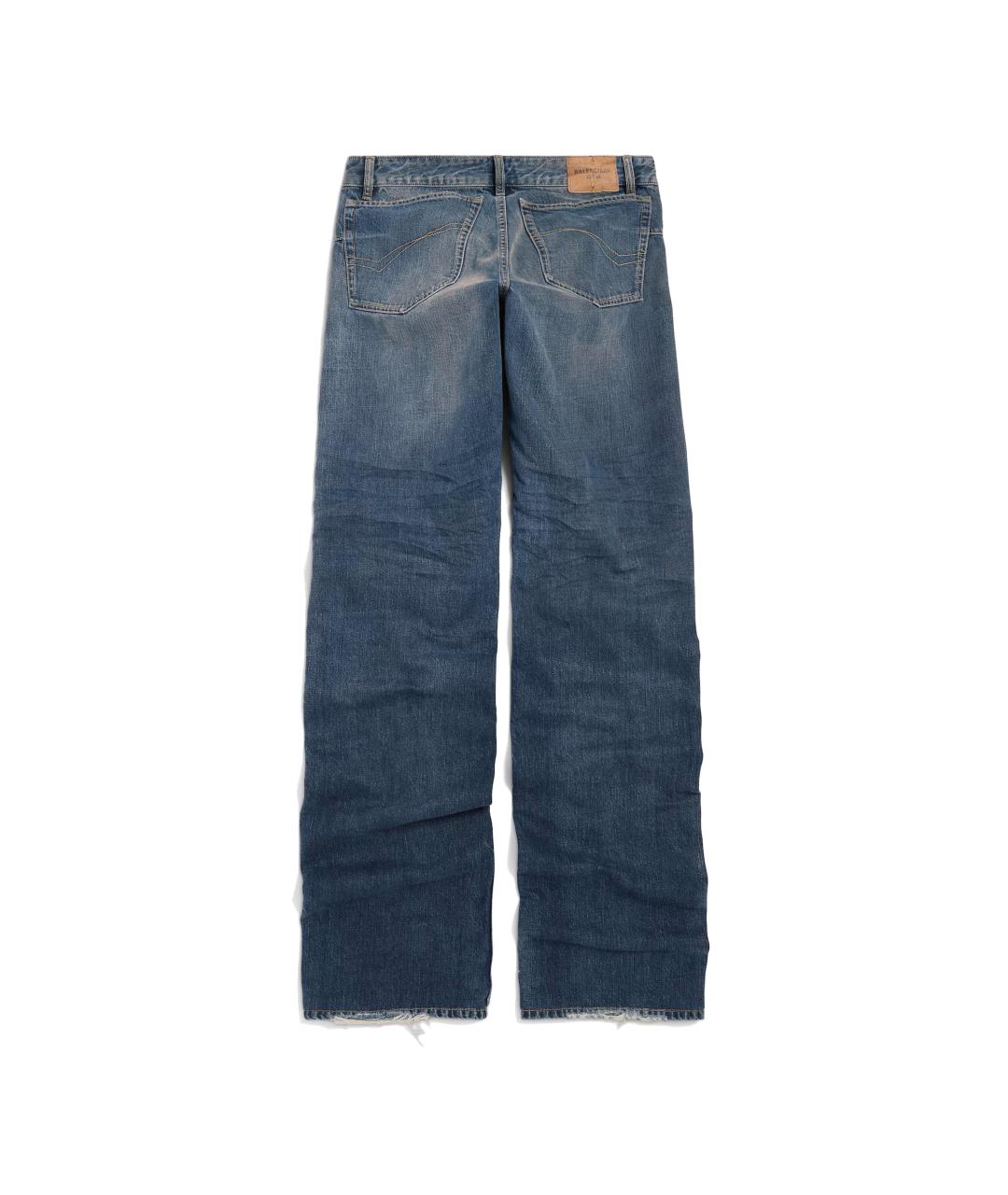 BALENCIAGA Синие хлопковые прямые джинсы, фото 2