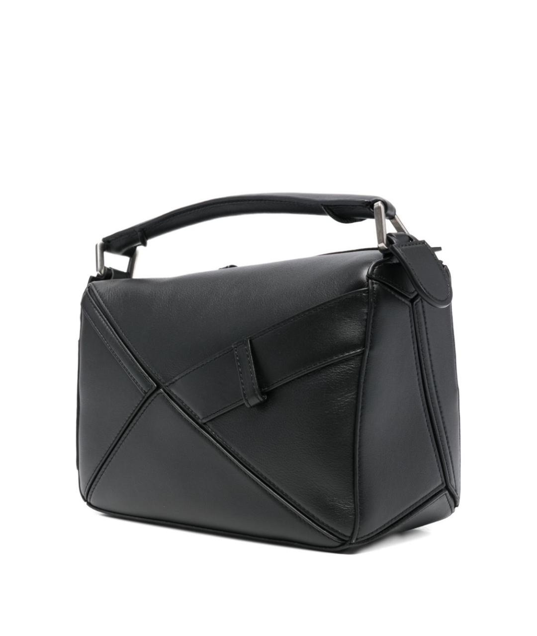 LOEWE Черная кожаная сумка с короткими ручками, фото 4
