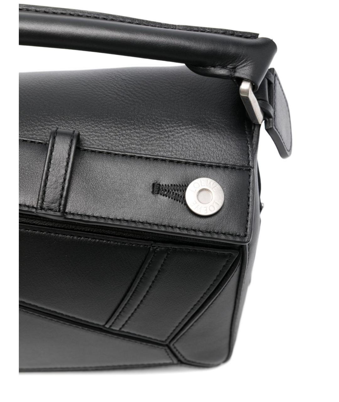 LOEWE Черная кожаная сумка с короткими ручками, фото 3