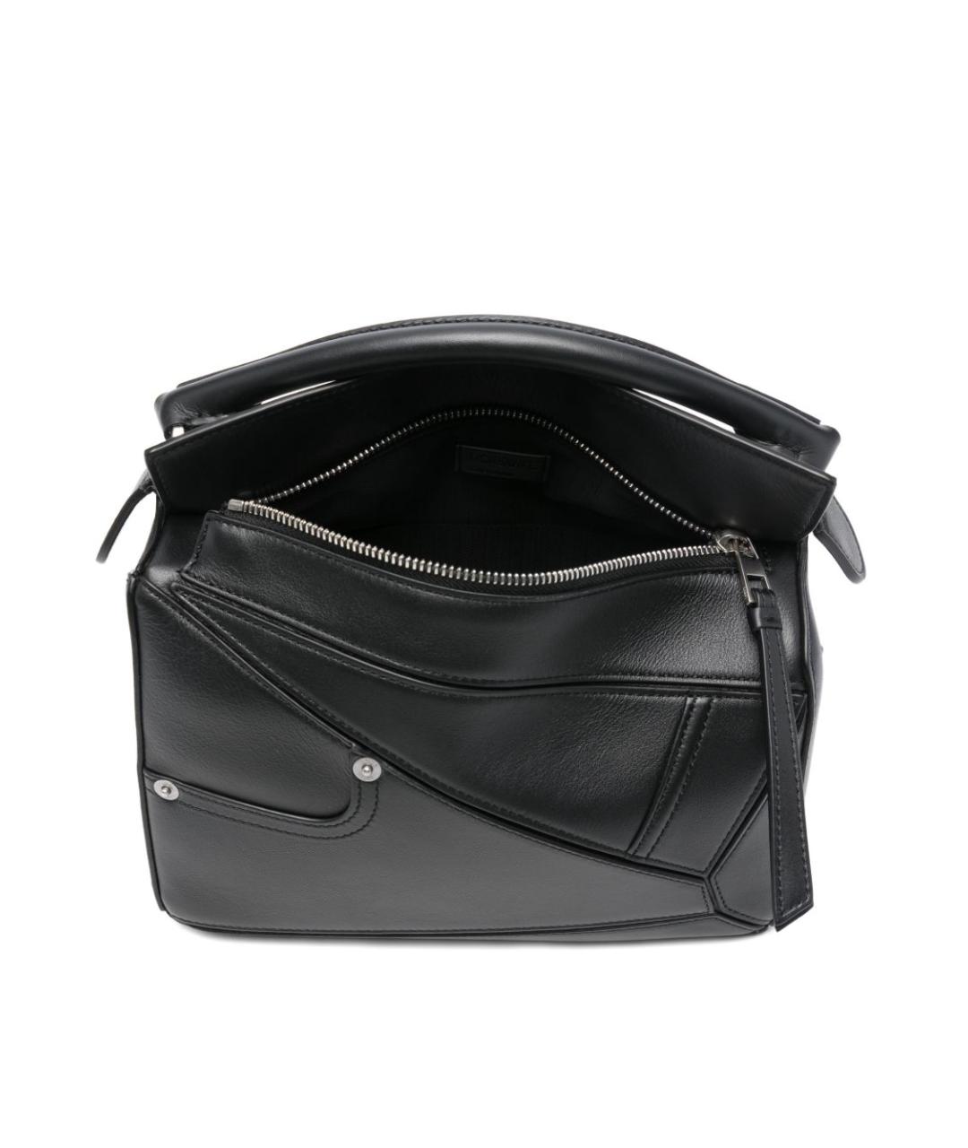 LOEWE Черная кожаная сумка с короткими ручками, фото 5