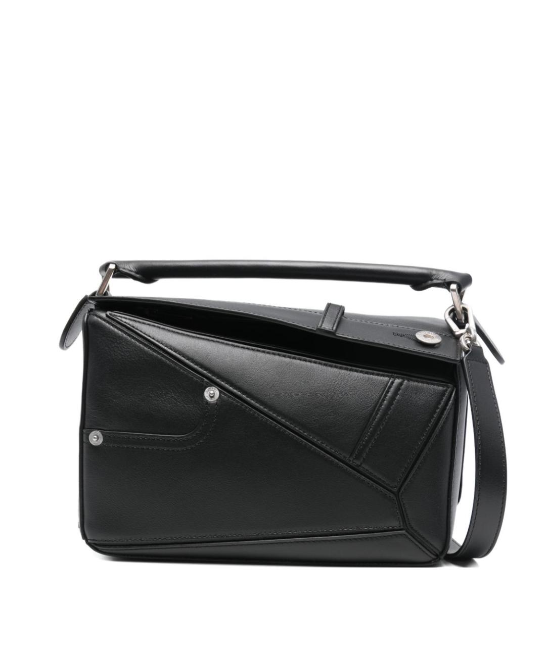 LOEWE Черная кожаная сумка с короткими ручками, фото 1