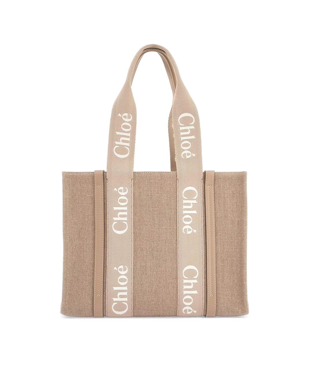 CHLOE Бежевая тканевая сумка тоут, фото 1