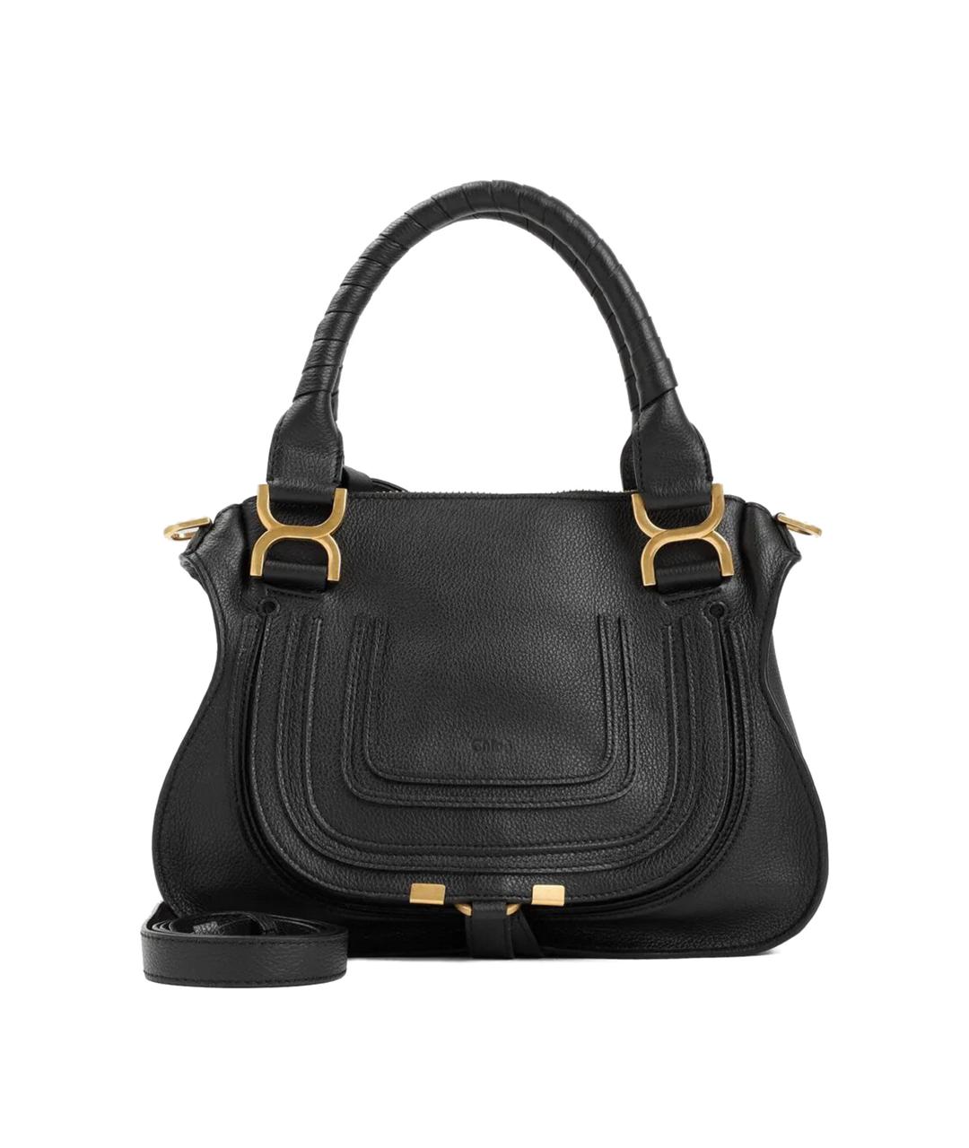 CHLOE Черная кожаная сумка тоут, фото 1
