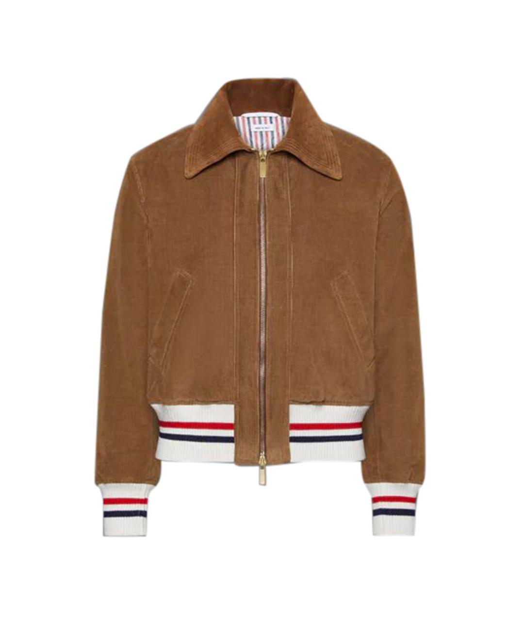 THOM BROWNE Коричневая хлопковая куртка, фото 1