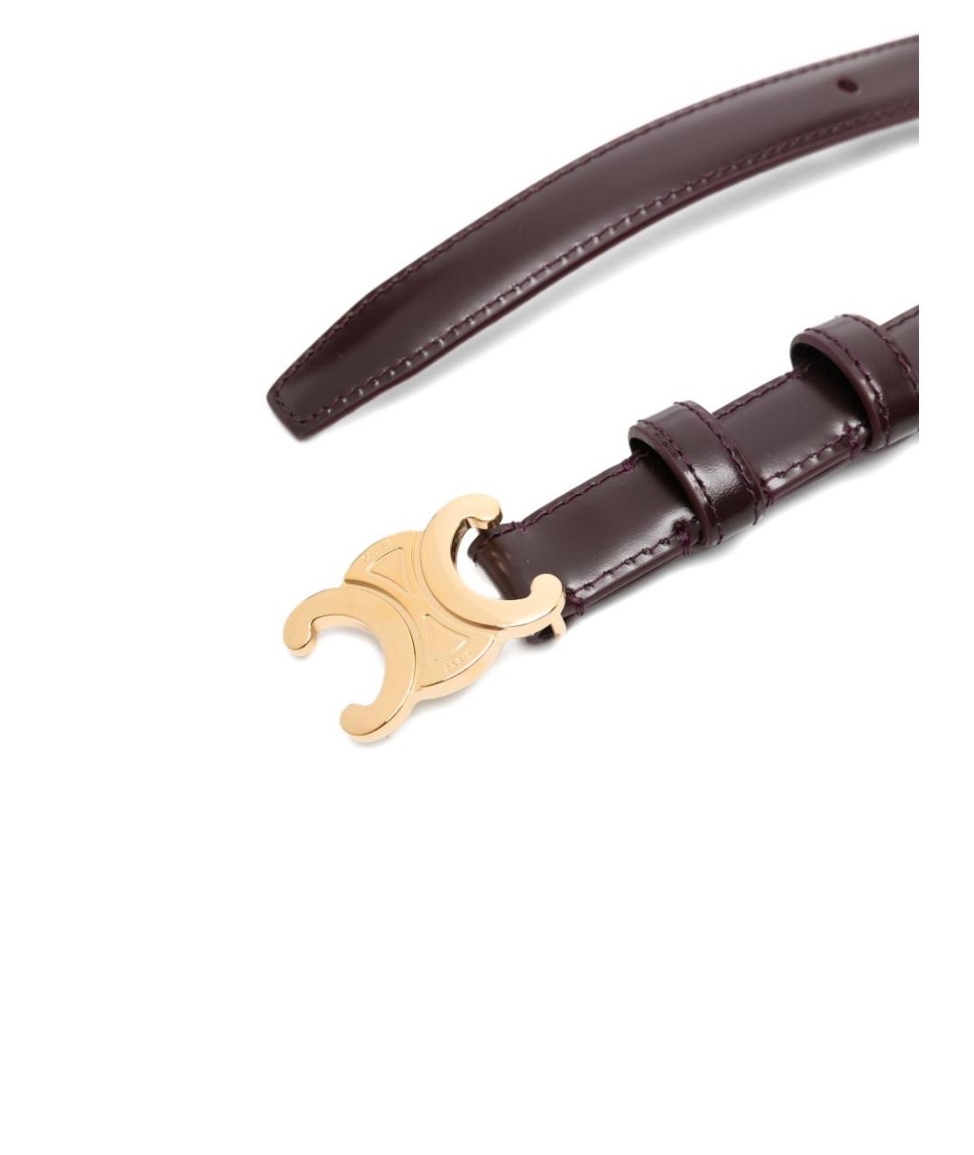 CELINE Бордовый кожаный ремень, фото 2