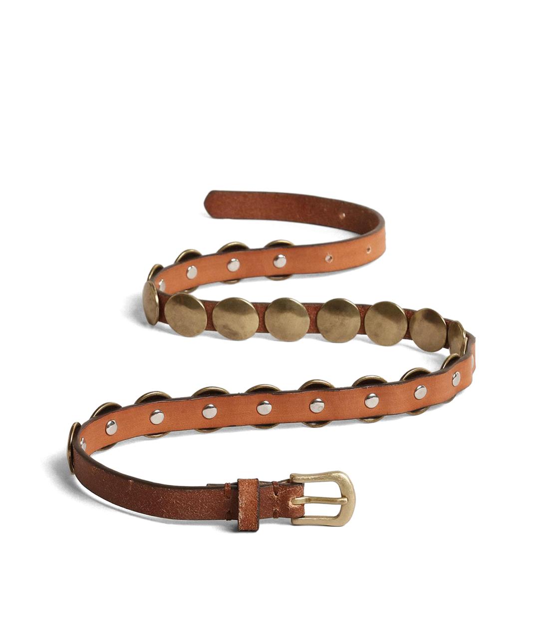 GOLDEN GOOSE DELUXE BRAND Коричневый кожаный ремень, фото 3