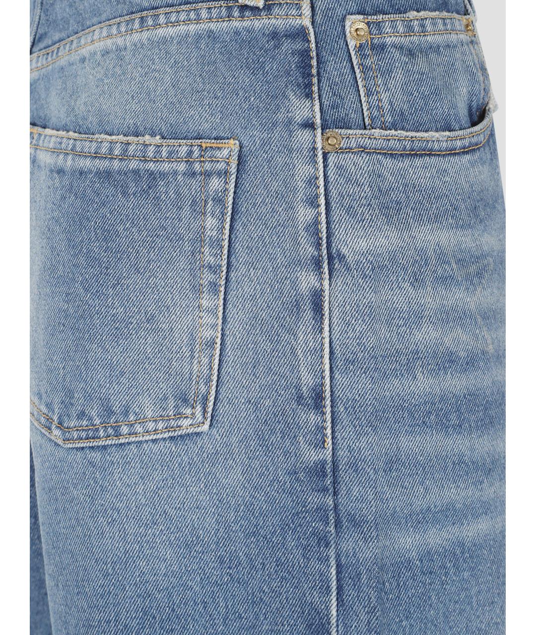 GOLDEN GOOSE DELUXE BRAND Голубые хлопковые прямые джинсы, фото 3
