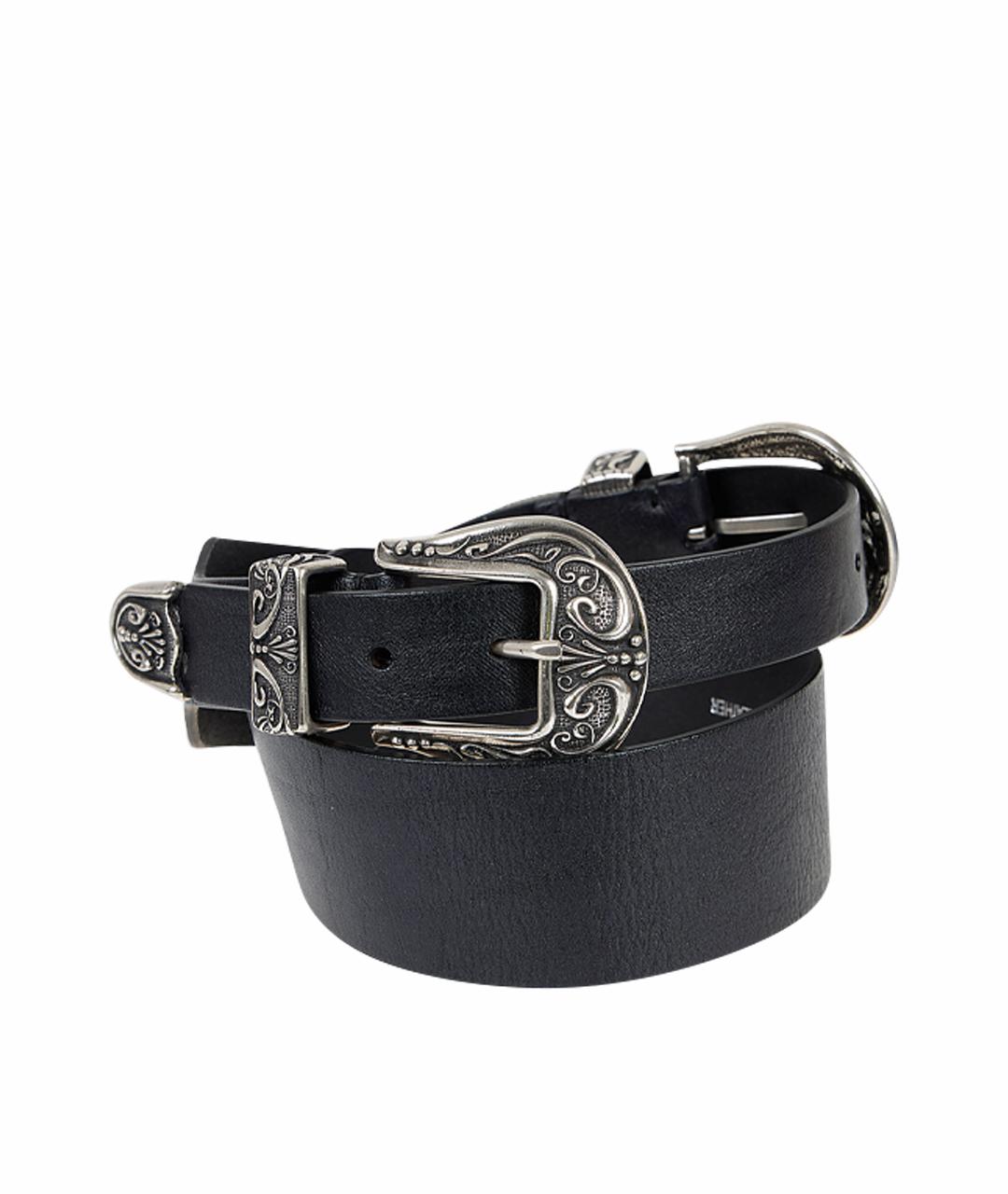 GOLDEN GOOSE DELUXE BRAND Черный кожаный ремень, фото 1