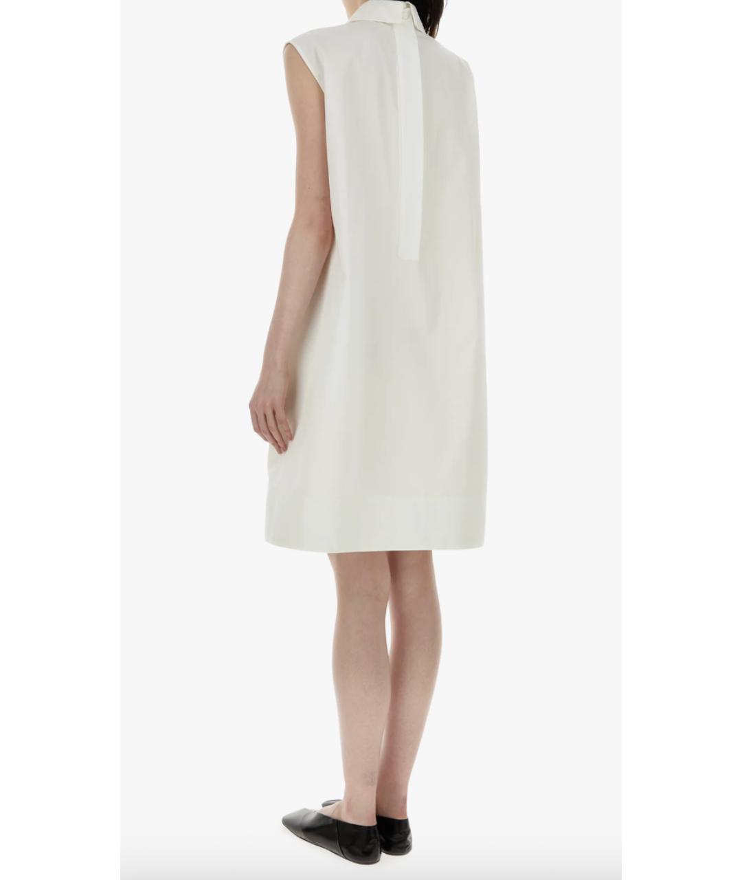 JIL SANDER Белое атласное повседневное платье, фото 4