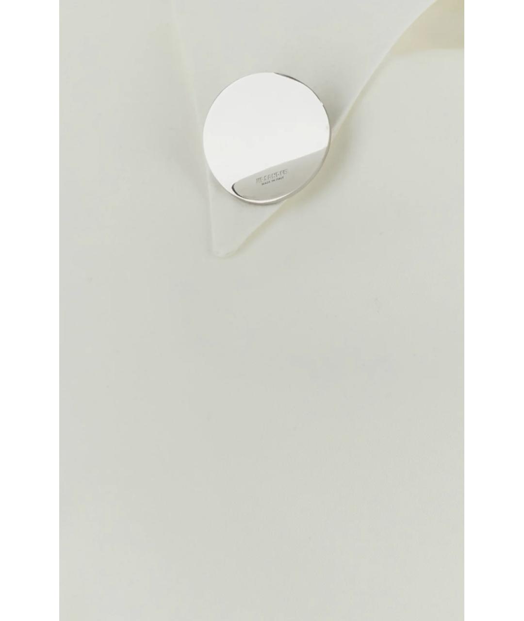 JIL SANDER Белое атласное повседневное платье, фото 5