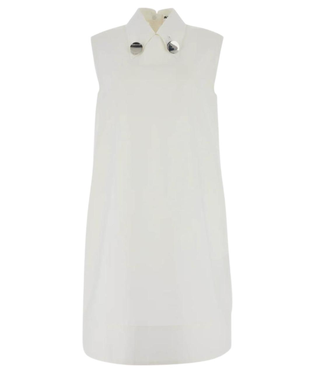 JIL SANDER Белое атласное повседневное платье, фото 1