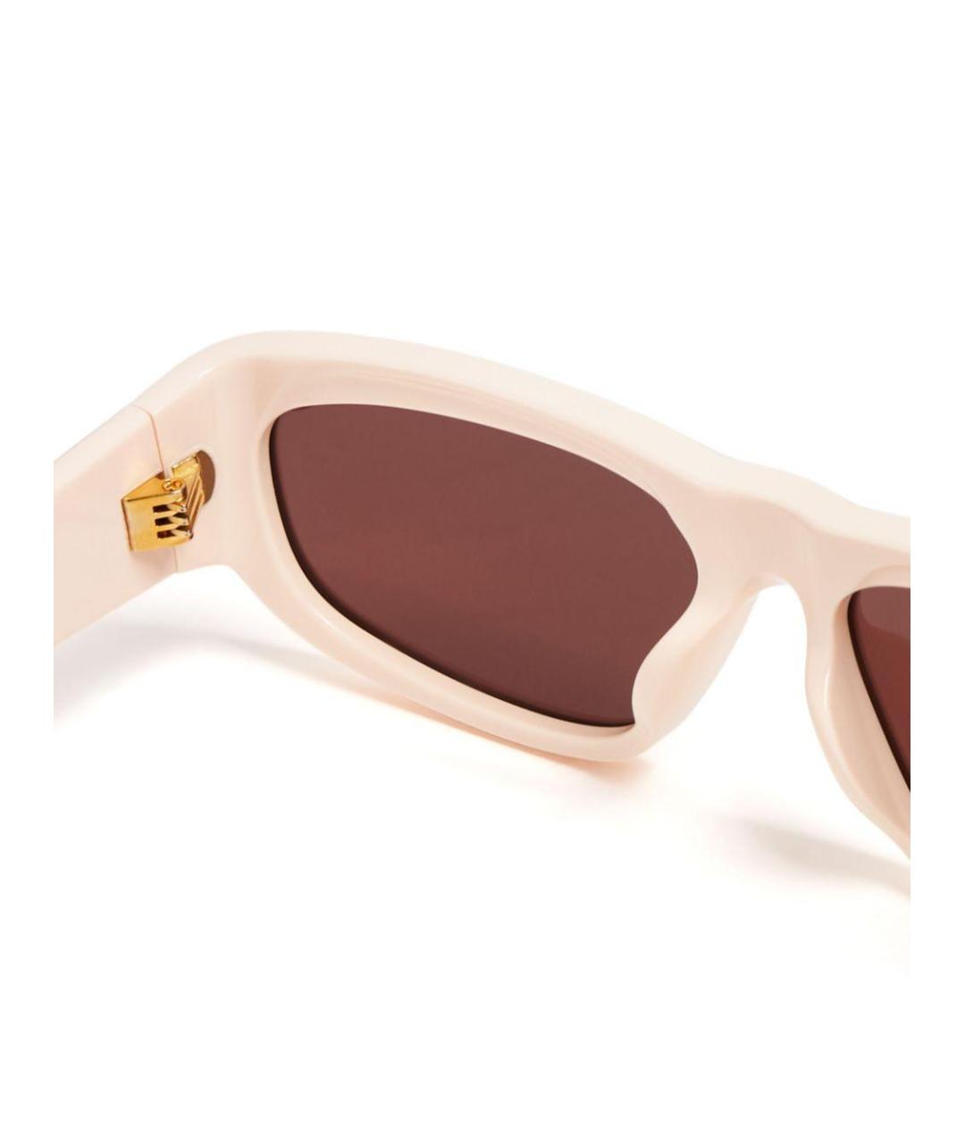 LINDA FARROW Бежевые пластиковые солнцезащитные очки, фото 4