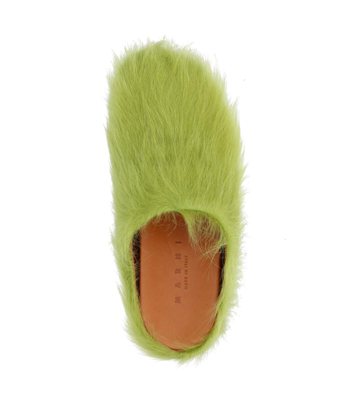 MARNI Зеленые кожаные мюли, фото 5