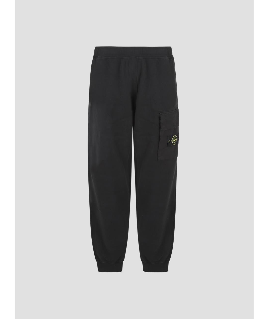 STONE ISLAND Черные хлопковые повседневные брюки, фото 4