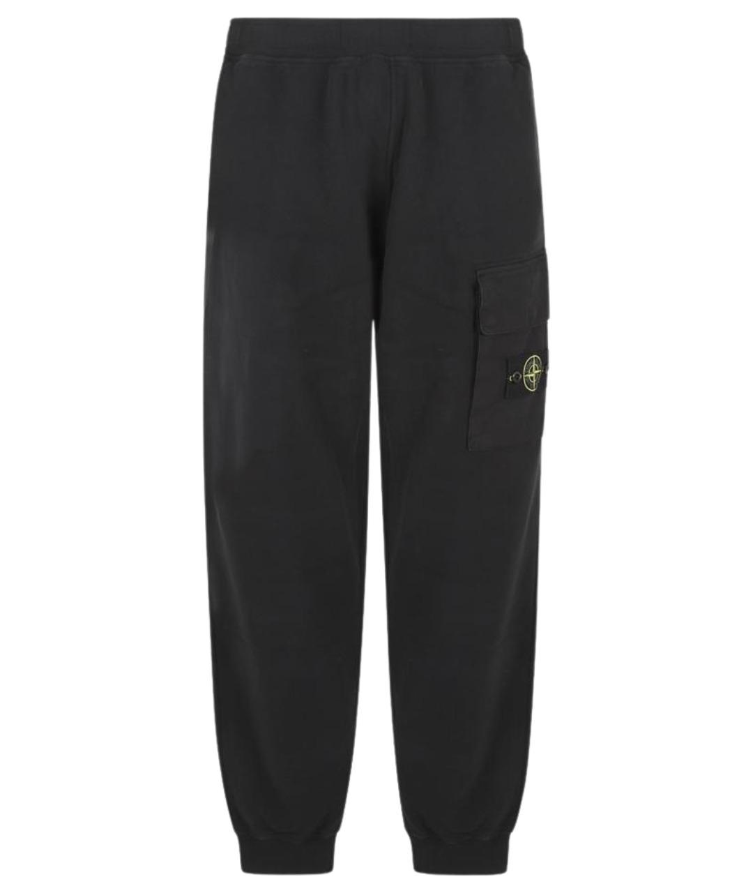 STONE ISLAND Черные хлопковые повседневные брюки, фото 1