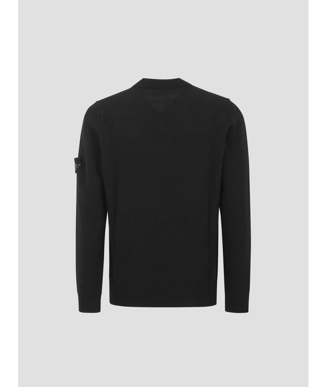 STONE ISLAND Черный шерстяной джемпер / свитер, фото 3