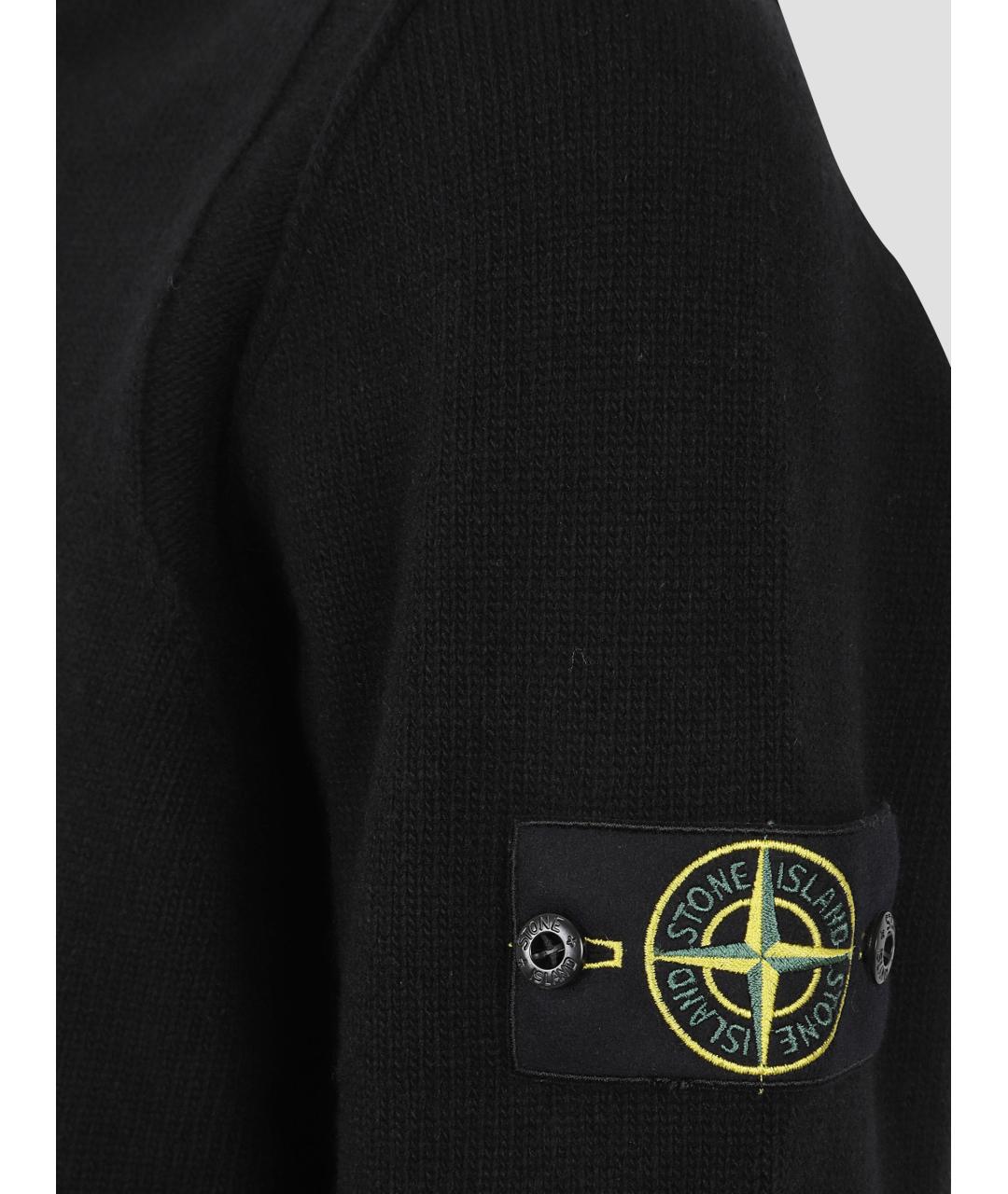 STONE ISLAND Черный шерстяной джемпер / свитер, фото 2
