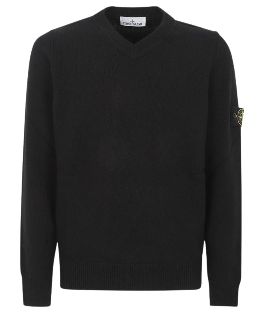 STONE ISLAND Черный шерстяной джемпер / свитер, фото 1