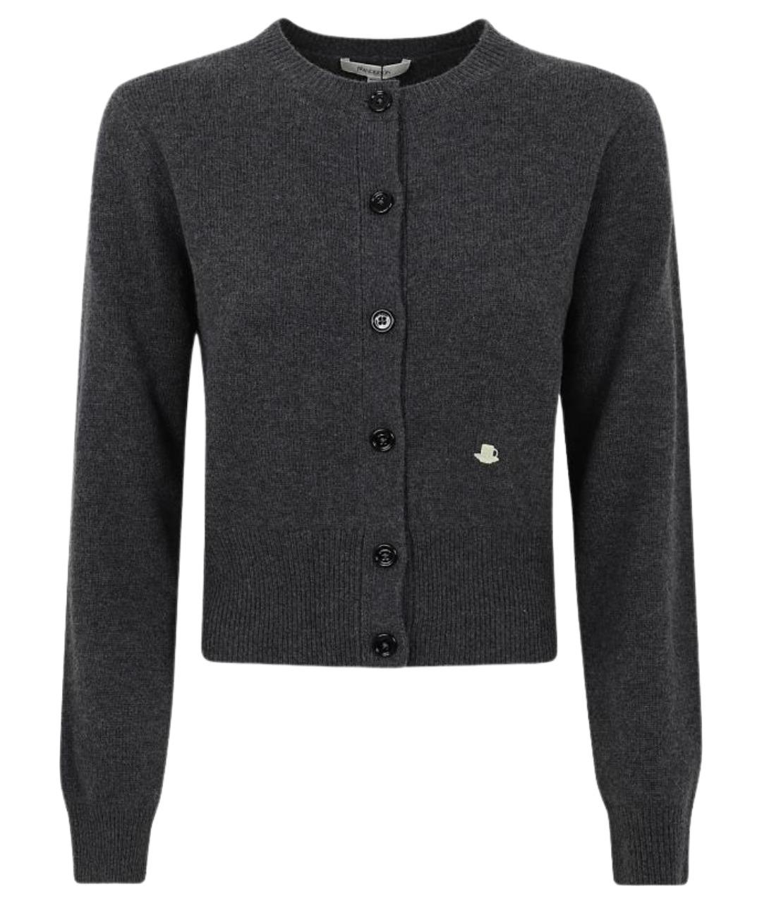 J.W.ANDERSON Антрацитовый шерстяной кардиган, фото 1