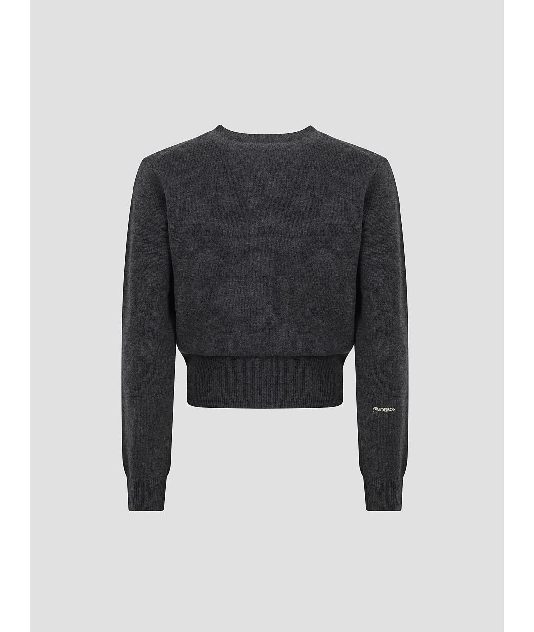 J.W.ANDERSON Антрацитовый шерстяной кардиган, фото 2