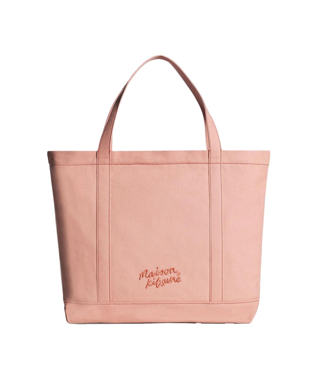 MAISON KITSUNE Розовая тканевая сумка тоут, фото 3