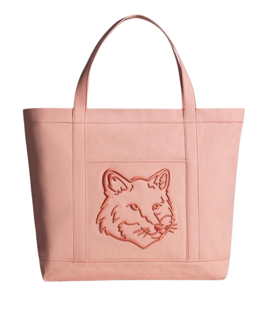 MAISON KITSUNE Розовая тканевая сумка тоут, фото 1