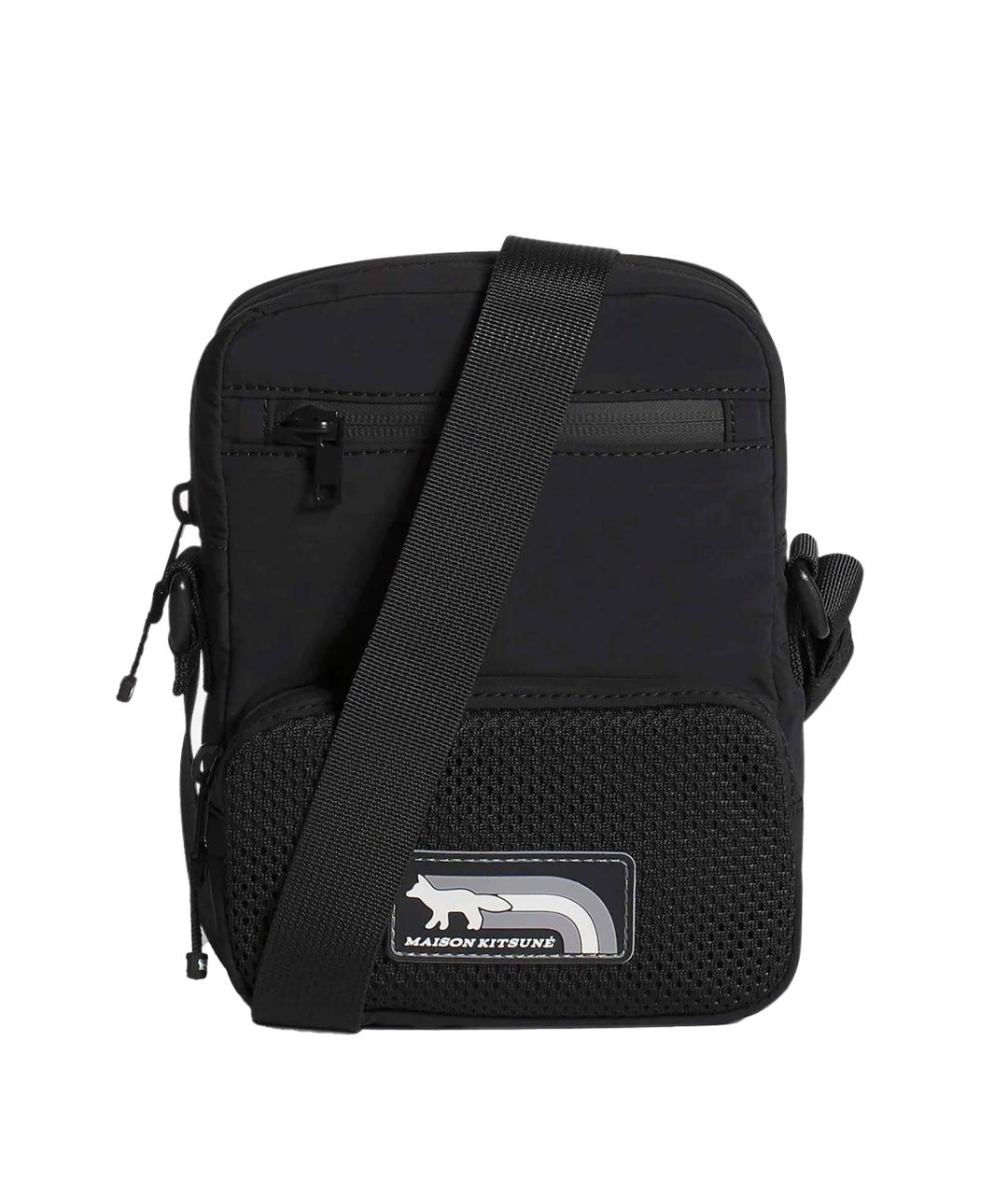 MAISON KITSUNE Черная тканевая сумка на плечо, фото 1