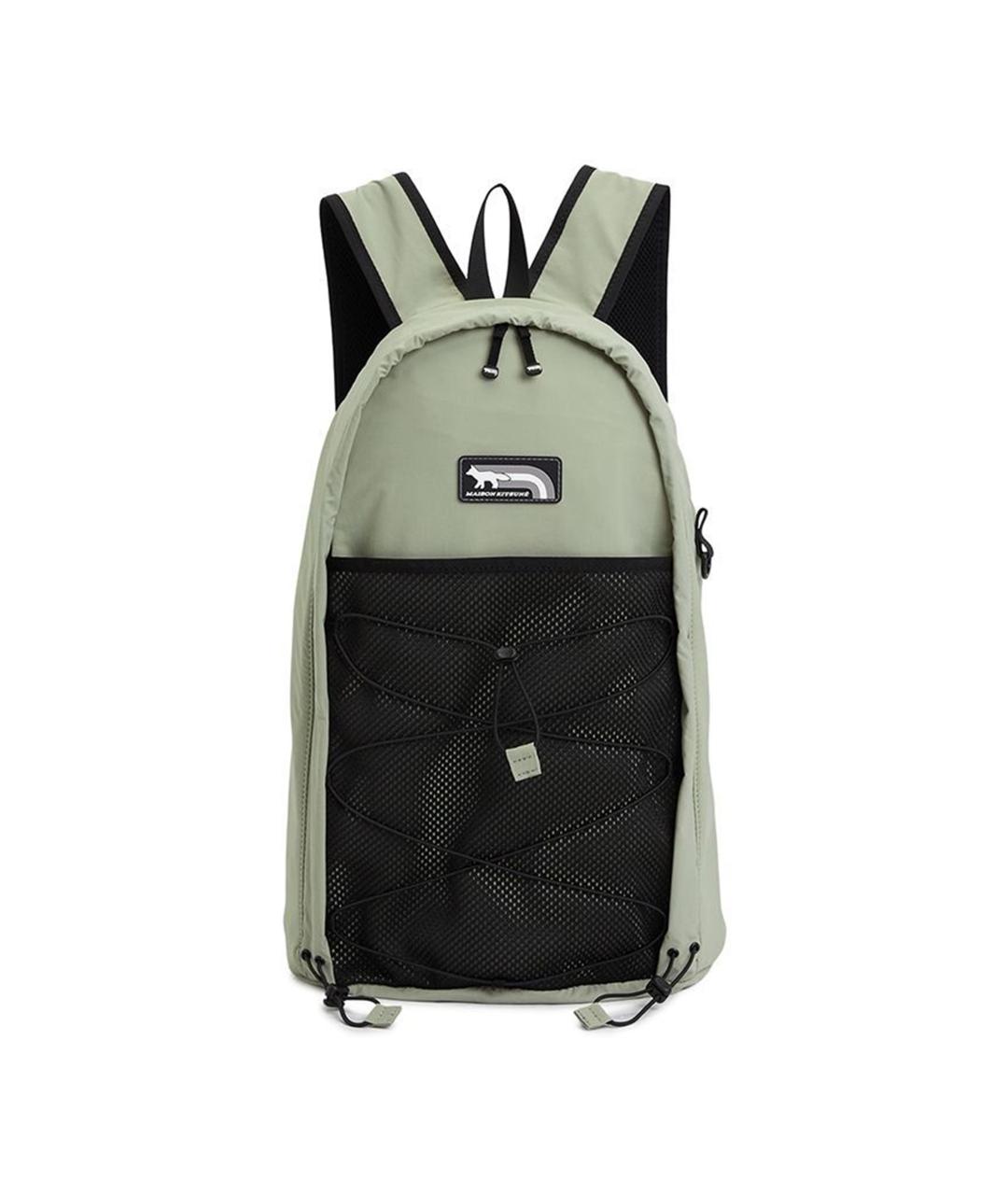 MAISON KITSUNE Зеленый тканевый рюкзак, фото 1