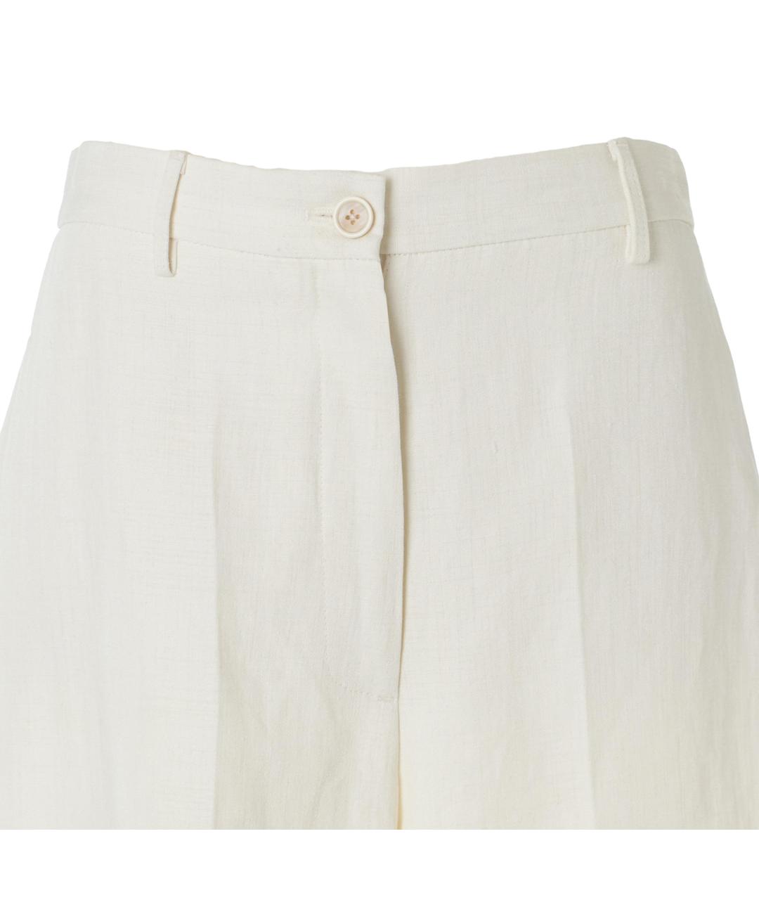 FABIANA FILIPPI Белые льняные прямые брюки, фото 3