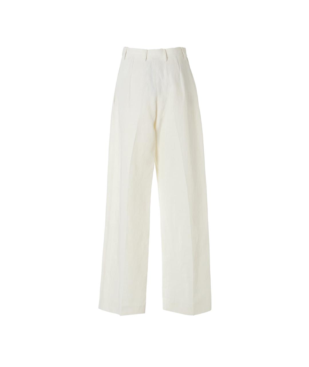 FABIANA FILIPPI Белые льняные прямые брюки, фото 2