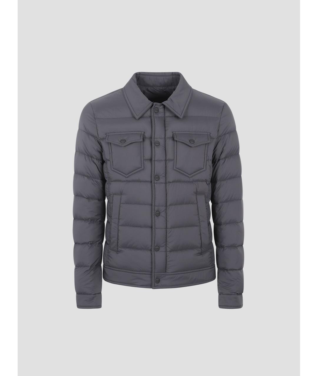 HERNO Серый полиэстеровый пуховик, фото 4
